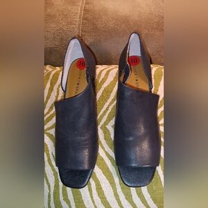 Lucky Brand Women's Leather Open Toe Wedge heal,Comfy Sz 10 Zip Stylish Quaility